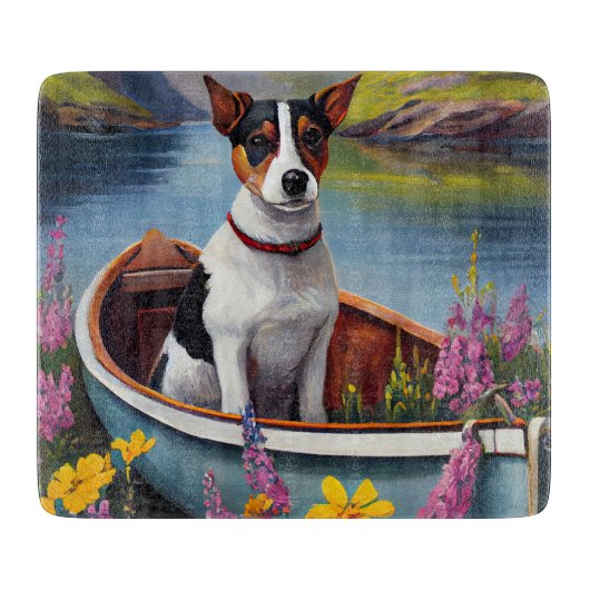 Rat Terrier op een peddel: Een Schilderachtig avon Snijplank (Voorkant)