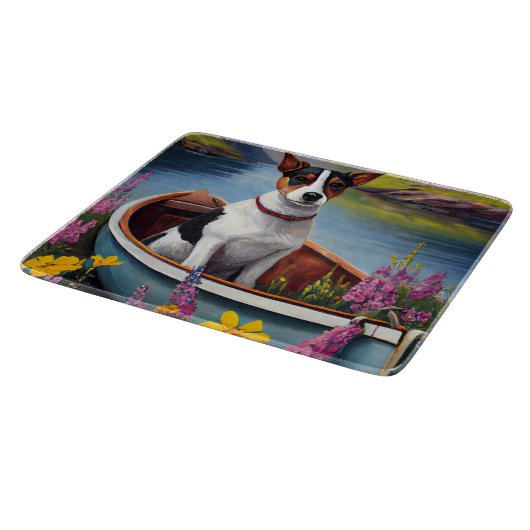 Rat Terrier op een peddel: Een Schilderachtig avon Snijplank (Hoek)