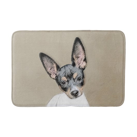 Rat Terrier Painting - Cute Original Dog Art Badmat (Voorkant)