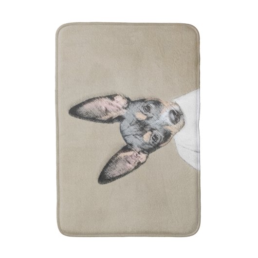 Rat Terrier Painting - Cute Original Dog Art Badmat (Voorkant Verticaal)