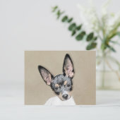 Rat Terrier Painting - Cute Original Dog Art Briefkaart (Staand voorkant)