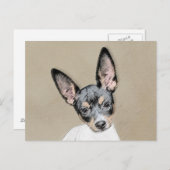 Rat Terrier Painting - Cute Original Dog Art Briefkaart (Voorkant / Achterkant)