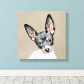 Rat Terrier Painting - Cute Original Dog Art Canvas Afdruk (Insitu (Houten vloer))
