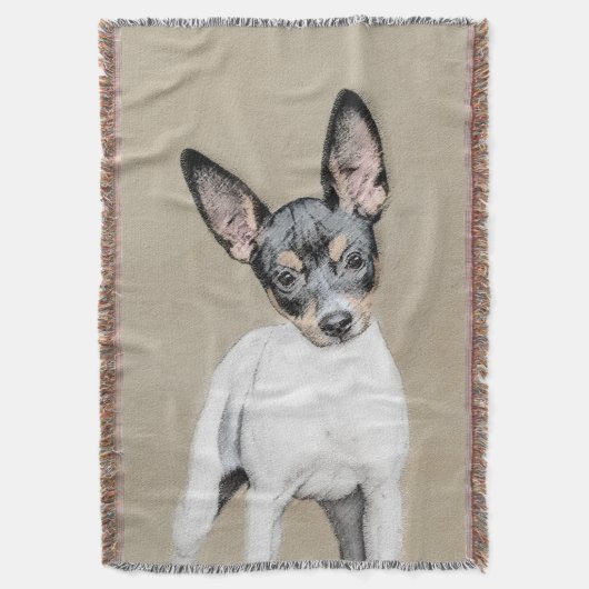 Rat Terrier Painting - Cute Original Dog Art Deken (Voorkant Verticaal)