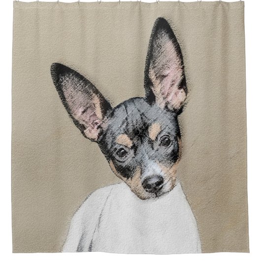 Rat Terrier Painting - Cute Original Dog Art Douchegordijn (Voorkant)