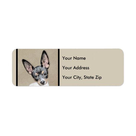 Rat Terrier Painting - Cute Original Dog Art Etiket (Voorkant)
