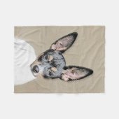 Rat Terrier Painting - Cute Original Dog Art Fleece Deken (Voorkant (Horizontaal))