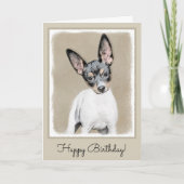Rat Terrier Painting - Cute Original Dog Art Kaart (Voorkant)