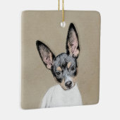 Rat Terrier Painting - Cute Original Dog Art Keramisch Ornament (Rechts)