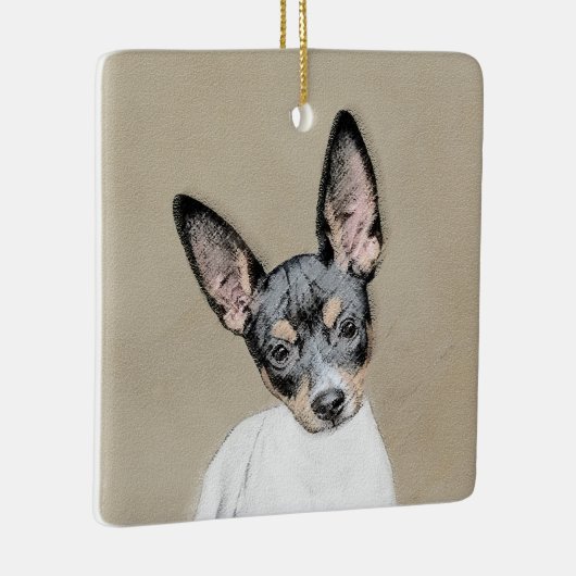 Rat Terrier Painting - Cute Original Dog Art Keramisch Ornament (Rechts)