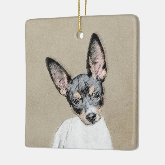 Rat Terrier Painting - Cute Original Dog Art Keramisch Ornament (Links)