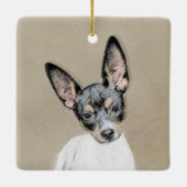 Rat Terrier Painting - Cute Original Dog Art Keramisch Ornament (Achterkant)