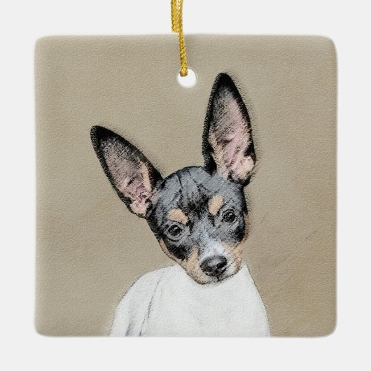 Rat Terrier Painting - Cute Original Dog Art Keramisch Ornament (Voorkant)
