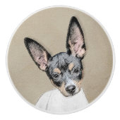 Rat Terrier Painting - Cute Original Dog Art Keramische Knop (Voorkant)
