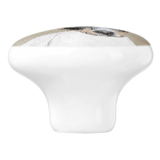 Rat Terrier Painting - Cute Original Dog Art Keramische Knop (Zijkant)