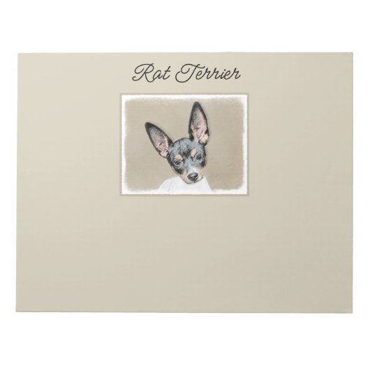 Rat Terrier Painting - Cute Original Dog Art-lapto Notitieblok (Voorkant)