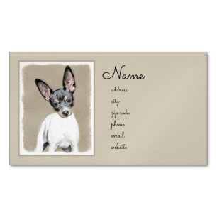 Rat Terrier Painting - Cute Original Dog Art Magnetisch Visitekaartje