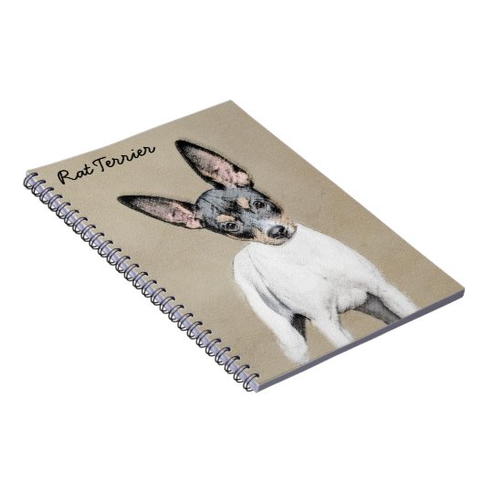 Rat Terrier Painting - Cute Original Dog Art Notitieboek (Rechterzijde)
