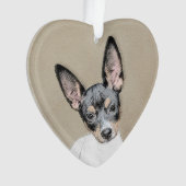 Rat Terrier Painting - Cute Original Dog Art Ornament (voorkant)