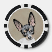 Rat Terrier Painting - Cute Original Dog Art Poker Chips (Voorkant)