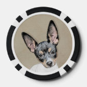 Rat Terrier Painting - Cute Original Dog Art Poker Chips (Achterkant)