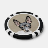 Rat Terrier Painting - Cute Original Dog Art Poker Chips (Enkel)