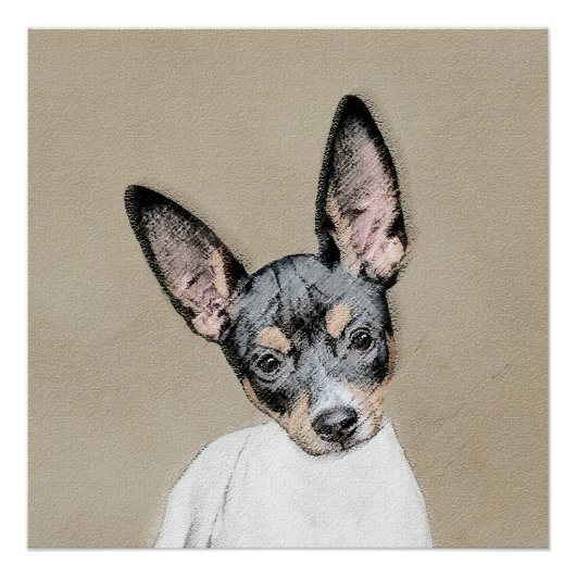 Rat Terrier Painting - Cute Original Dog Art Poster (Voorkant)