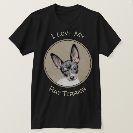 Rat Terrier Painting - Cute Original Dog Art T-shirt (Design voorkant)