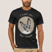 Rat Terrier Painting - Cute Original Dog Art T-shirt (Voorkant)