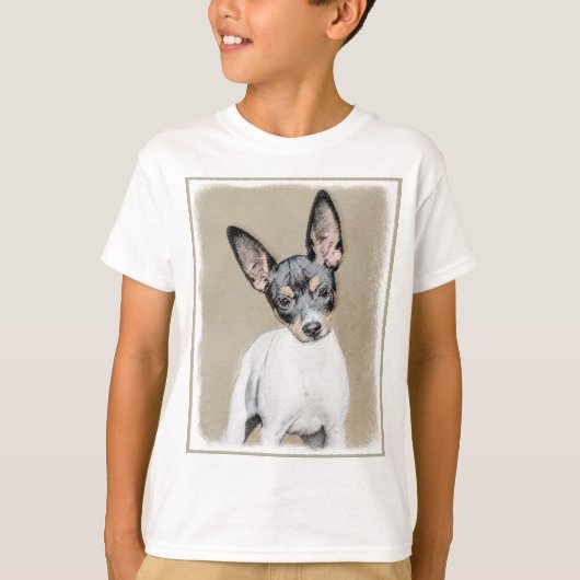 Rat Terrier Painting - Cute Original Dog Art T-shirt (Voorkant)