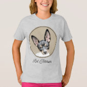 Rat Terrier Painting - Cute Original Dog Art T-shirt (Voorkant)
