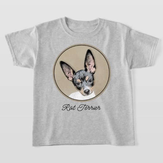 Rat Terrier Painting - Cute Original Dog Art T-shirt (Laagn)