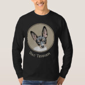 Rat Terrier Painting - Cute Original Dog Art T-shirt (Voorkant)