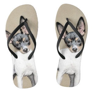 Rat Terrier Painting - Cute Original Dog Art Teenslippers