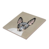 Rat Terrier Painting - Cute Original Dog Art Tegeltje (Zijkant)
