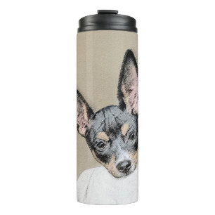 Rat Terrier Painting - Cute Original Dog Art Thermosbeker