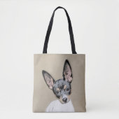 Rat Terrier Painting - Cute Original Dog Art Tote Bag (Voorkant)
