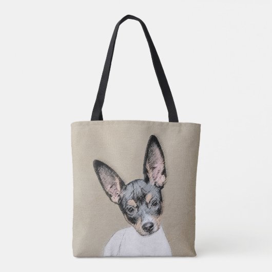 Rat Terrier Painting - Cute Original Dog Art Tote Bag (Achterkant)