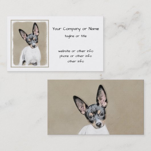 Rat Terrier Painting - Cute Original Dog Art Visitekaartje (Voorkant / Achterkant)
