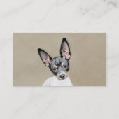 Rat Terrier Painting - Cute Original Dog Art Visitekaartje (Achterkant)
