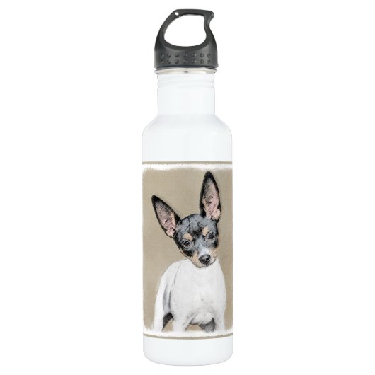 Rat Terrier Painting - Cute Original Dog Art Waterfles (Voorkant)