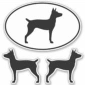 Rat Terrier Pet Dog Silhouettes Vinyl Sticker Set (Voorkant)