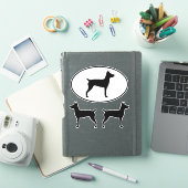 Rat Terrier Pet Dog Silhouettes Vinyl Sticker Set (iPad Cover)