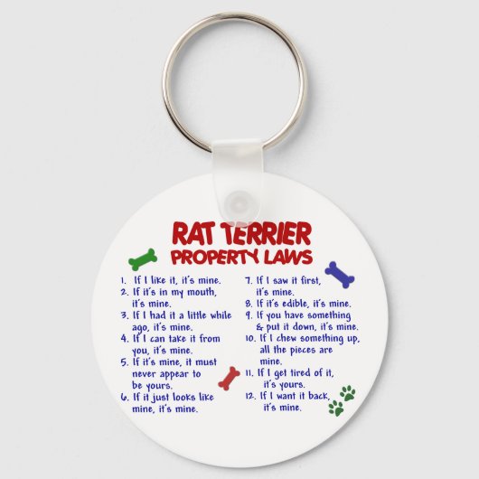 RAT TERRIER Property Wetten 2 Sleutelhanger (Voorkant)