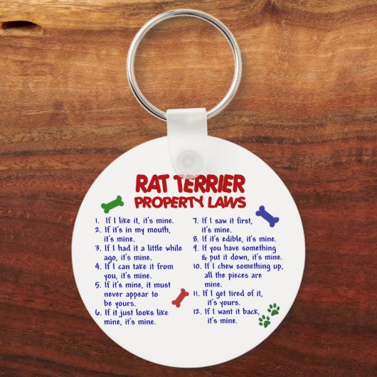 RAT TERRIER Property Wetten 2 Sleutelhanger (Voorkant)