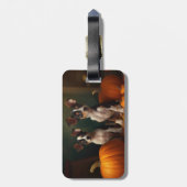 Rat Terrier Puppy Herfst Delight Pompoen Bagagelabel (Achterkant verticaal)