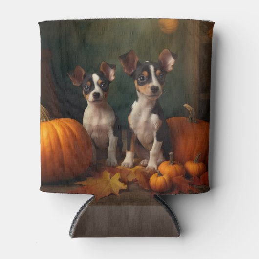 Rat Terrier Puppy Herfst Delight Pompoen Blikjeskoeler (Voorkant)