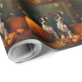 Rat Terrier Puppy Herfst Delight Pompoen Cadeaupapier (Rol Hoek)