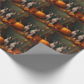Rat Terrier Puppy Herfst Delight Pompoen Cadeaupapier (Hoek)