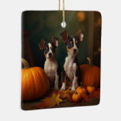 Rat Terrier Puppy Herfst Delight Pompoen Keramisch Ornament (Rechts)
